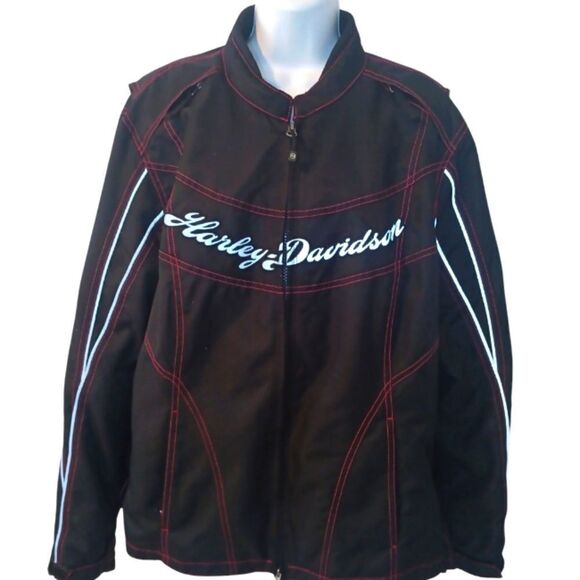 Harley Davidson windproof nylon black /pink  Biker riding jacket size  1W - Picture 1 of 9